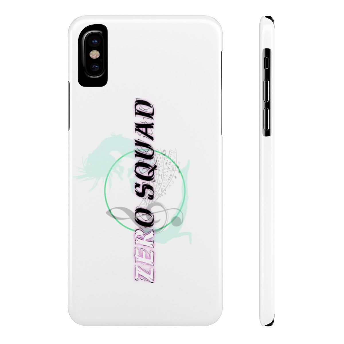 A Custom Phone Case To Use For iPhone X Slim- Color : White With Zero Squad Logo (Standard View)